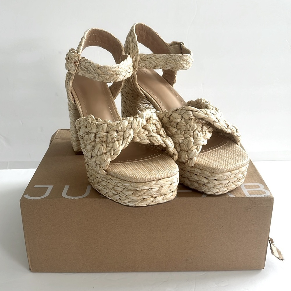 JustFab Women’s Rosalie Chunky Heel Espadrille Platform Sandals Shoes Size 11 - Picture 11 of 11